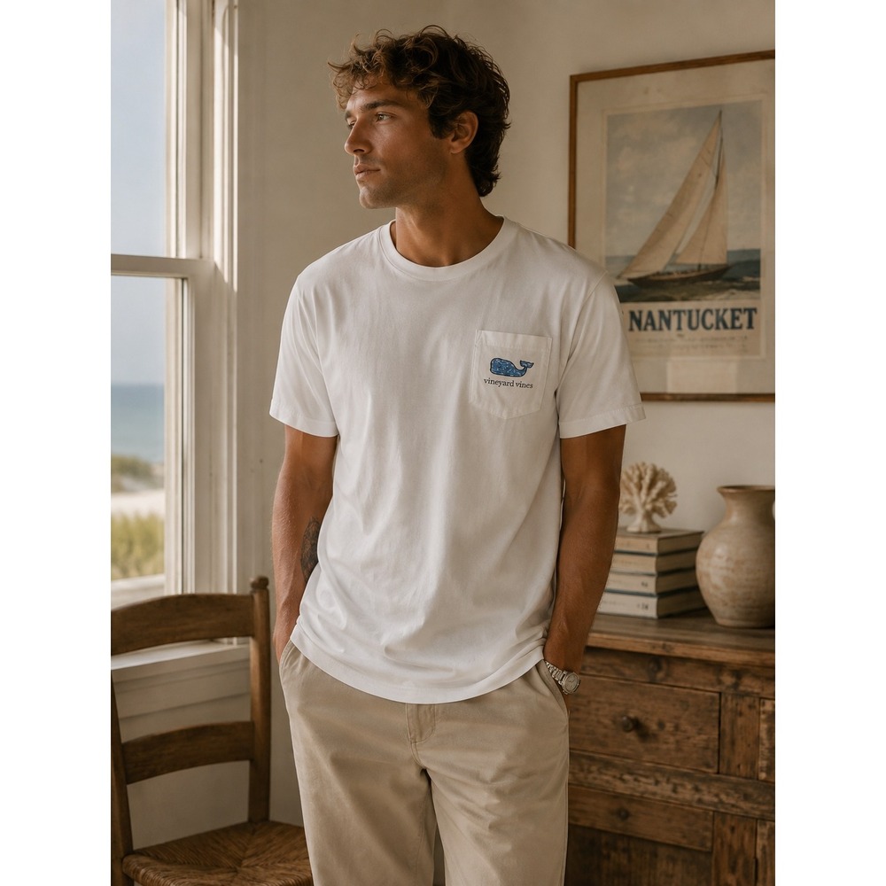 Vineyard Vines Shirt Mens XL White Tee Preppy Coastal Beach